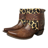 10 Brown & Leopard Hair-on Hide Canty Boots®