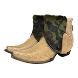 10 Embroidered Tan & Camo Hair-on Hide Canty Boots®