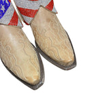 10 Embroidered Tan & American Flag Crystals Canty Boots®