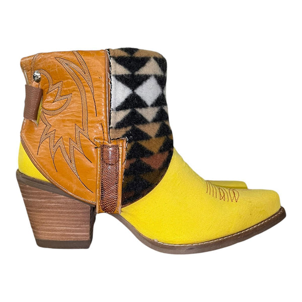 9 Yellow Denim & Orange with Wool Canty Boots®