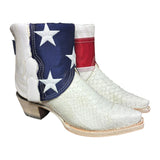 7.5 Exotic White & American Flag Canty Boots®