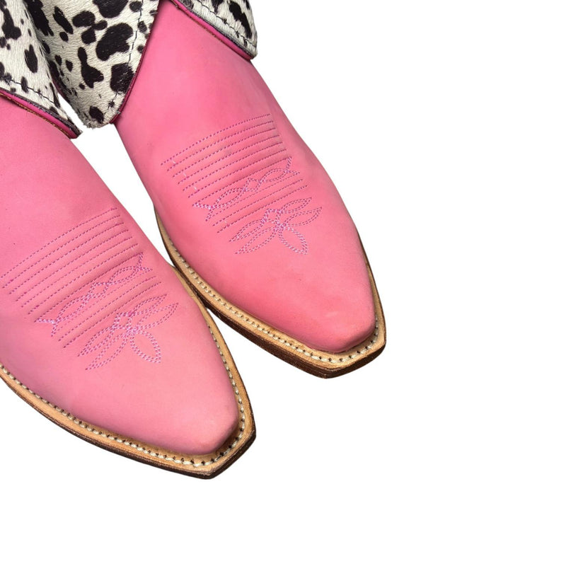 9.5 Pink & Spotted Hair-on Hide Canty Boots®