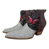 11 Red & Rhinestone Canty Boots® with Butterfly Patches