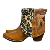 7.5 Floral Inlay & Leopard Hair-on Hide Canty Boots®
