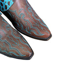 8 Brown Embroidered & Teal Canty Boots®