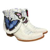 7 Embroidered White & Butterfly Patches Canty Boots®