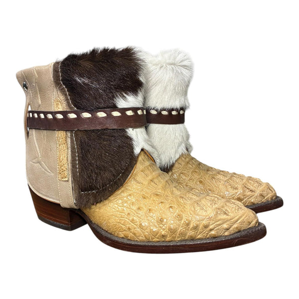 10.5 Cream Exotic & Cowhide Canty Boots®