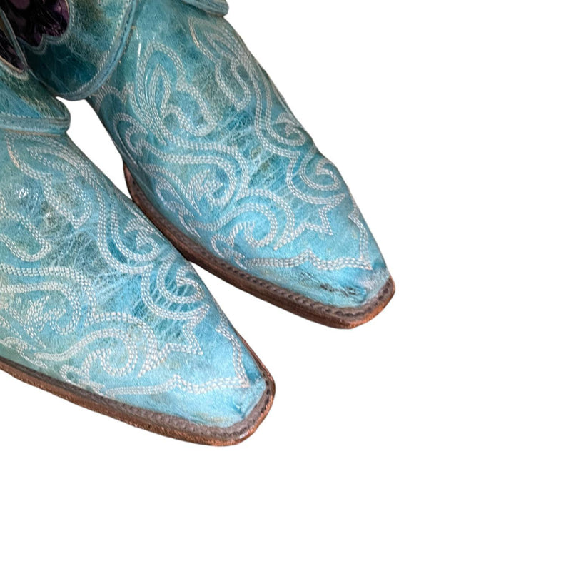 10 Teal & Purple Floral Canty Boots®