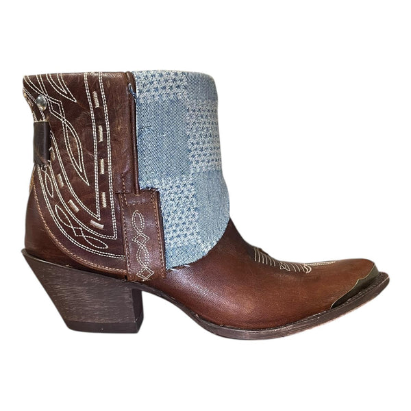 10 Embroidered Brown & Designer Denim Canty Boots®