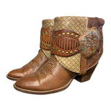 7.5 Tan Stacked Heel & Quilted Leather Canty Boots®