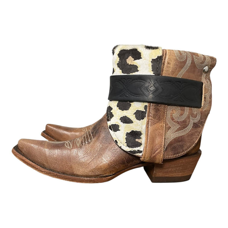 7.5 Brown & Leopard Hair-on Hide Canty Boots®