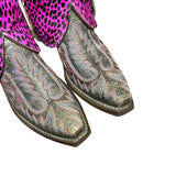 6 Colorful Embroidered & Pink Spotted Hair-on Hide Canty Boots®