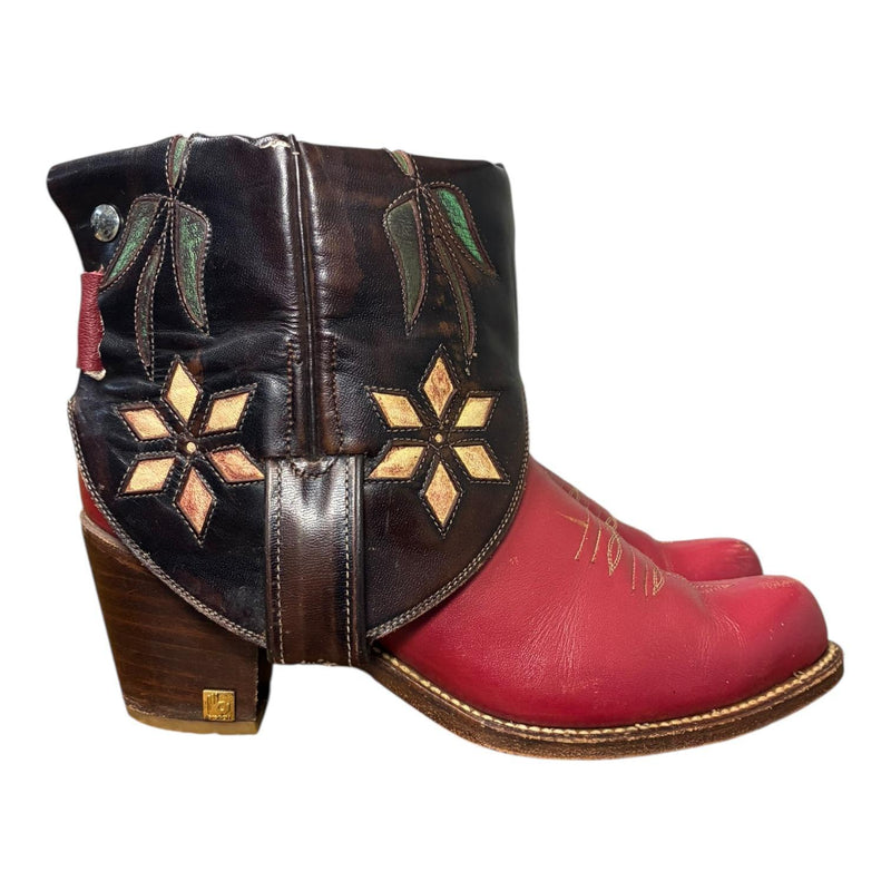 5.5 Two Toned & Floral Stacked Heel Canty Boots®