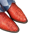 8 Exotic Red & Designer Denim Canty Boots®