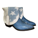 8 Exotic Blue & Silver Lace with Denim Canty Boots®