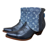 8.5 Metallic Navy Blue & Designer Denim Canty Boots®