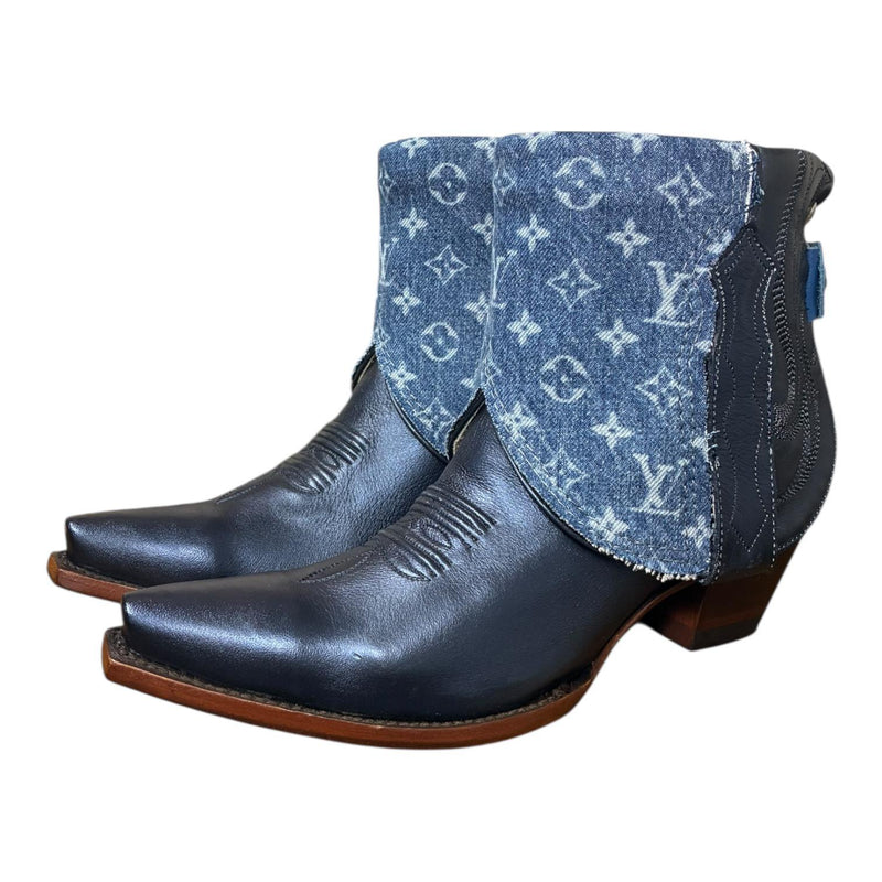 8.5 Metallic Navy Blue & Designer Denim Canty Boots®