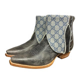 8.5 Gray & Designer Canty Boots® with Pink Dahlia Concho