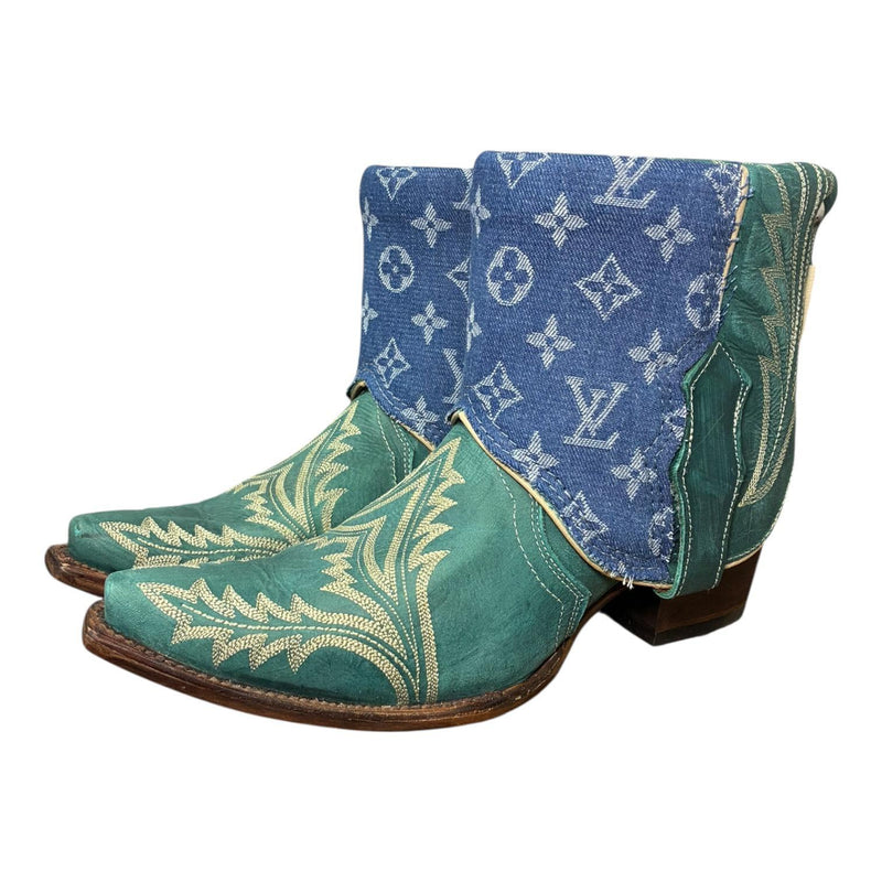 10 Embroidered Turquoise & Designer Denim Canty Boots®