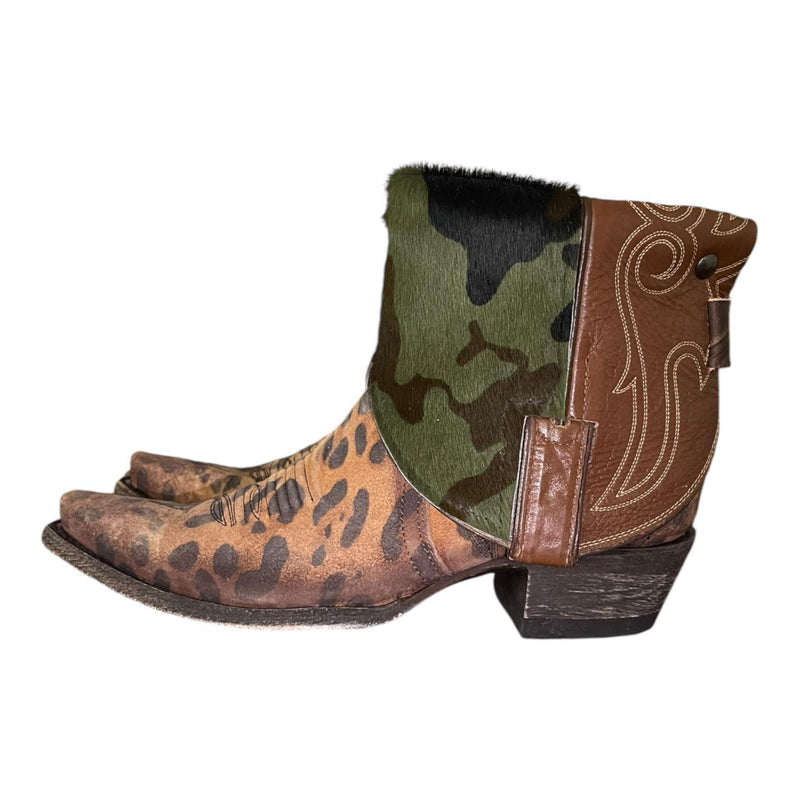 8.5 Two Toned & Camo Hair-on Hide Canty Boots®