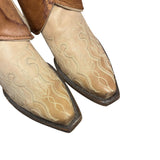 7 Embroidered Tan & Hair-on Hide Canty Boots® with Turquoise Concho