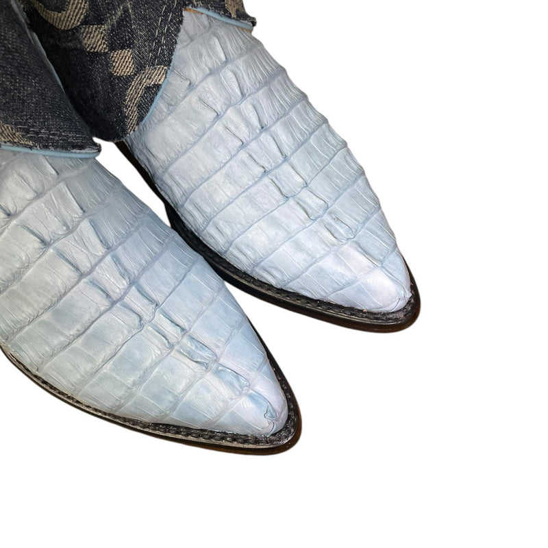 7.5 Exotic Blue & Designer Denim Canty Boots®