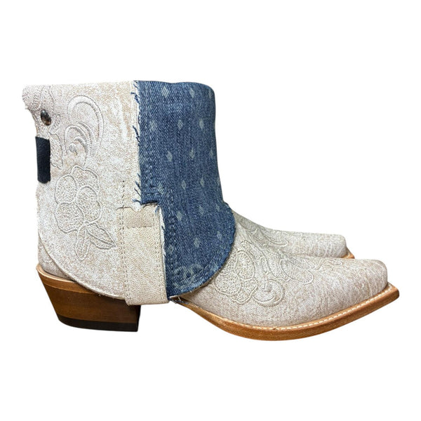 6.5 Embroidered White & Designer Denim Canty Boots®