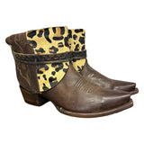 10 Brown & Leopard Hair-on Hide Canty Boots®