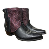 8 Black & Purple Leather Canty Boots® with Black Onyx Concho