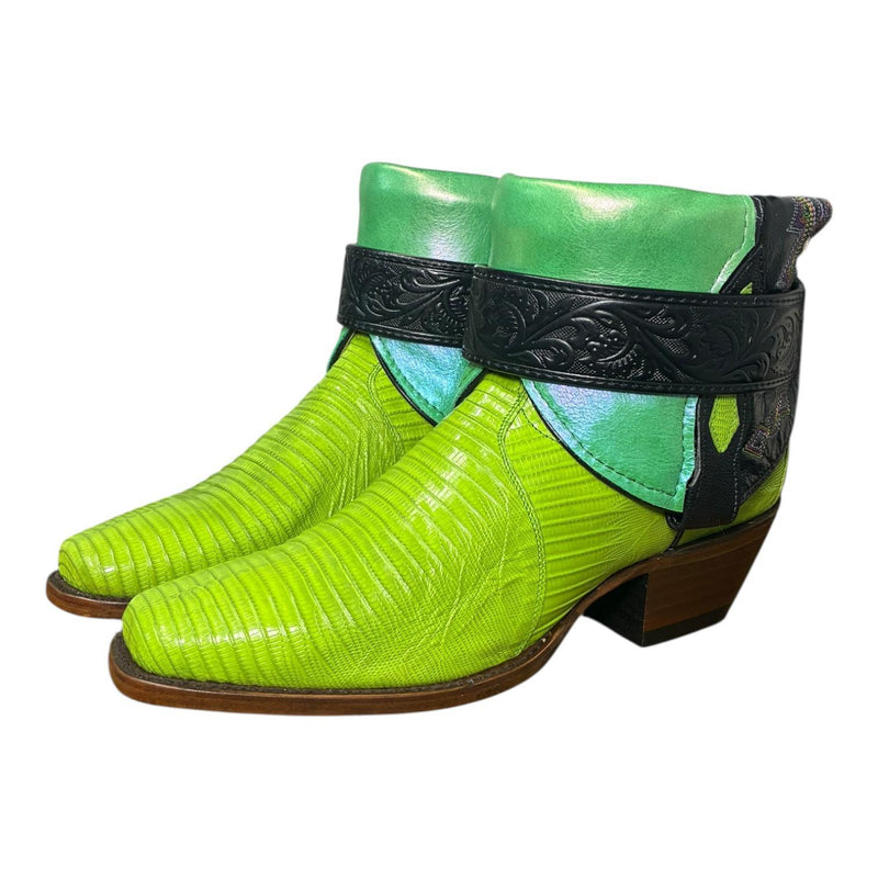 8.5 Exotic Green & Metallic Leather Canty Boots®
