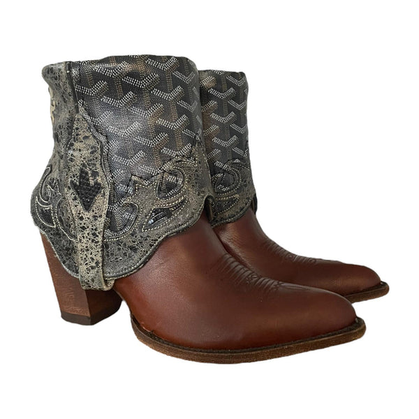 8.5 Two Toned & Designer Stacked Heel Canty Boots®