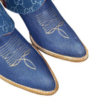 7.5 Embroidered Denim Textile & Designer Denim Canty Boots®