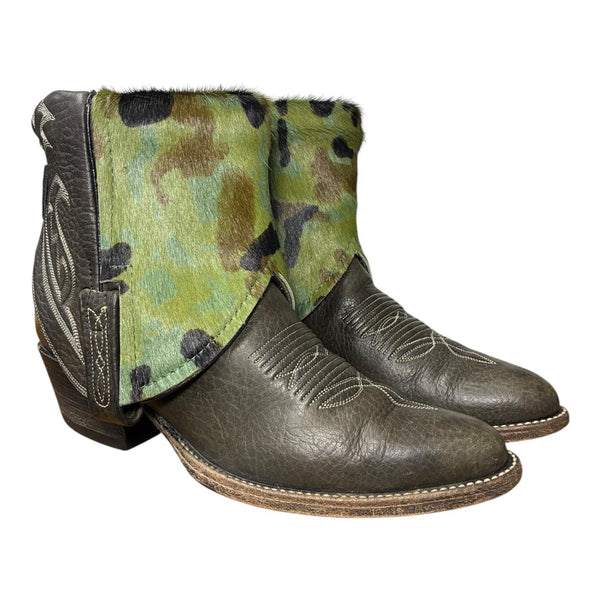 8.5 Green & Camo Hair-on Hide Canty Boots®