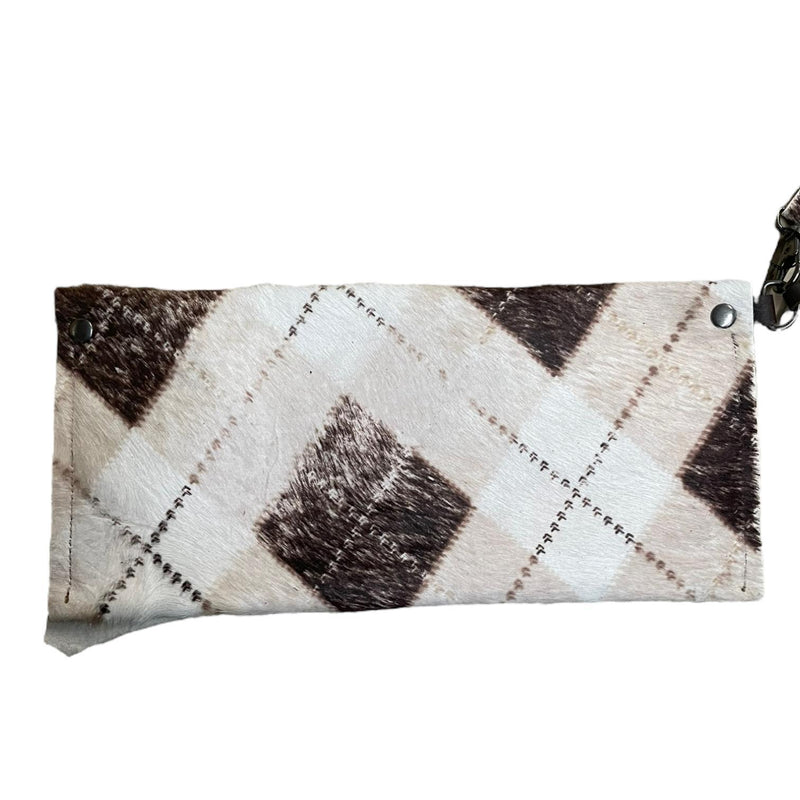 Clueless Plaid Leather Clutch with Tassel
